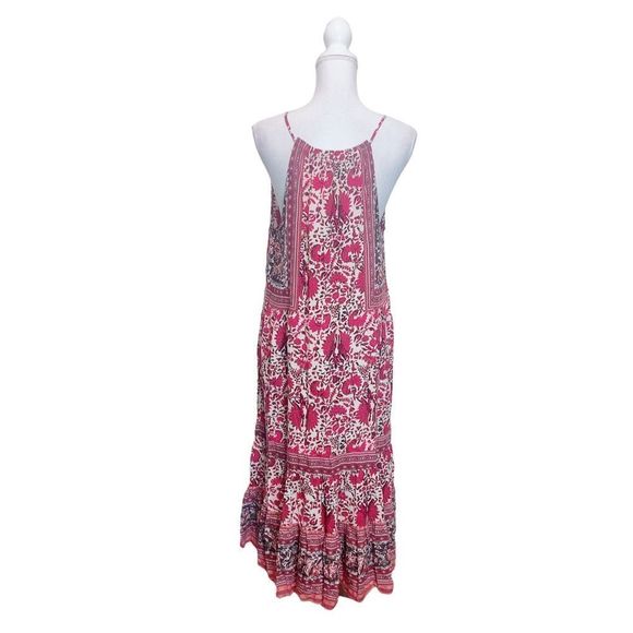 ARTISAN NY Boho Bohemian KeyHole Sleeveless Summer Tropical Maxi Dress Sz 8 - Picture 5 of 7